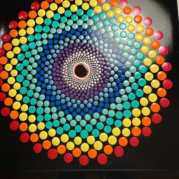 Find the peace in the design mandala canvas rainbow design - Picture 3 of 15